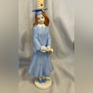 GREAT CONDITION growing up girl brown hair graduation Enesco 1991